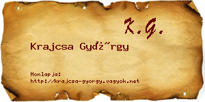 Krajcsa György névjegykártya